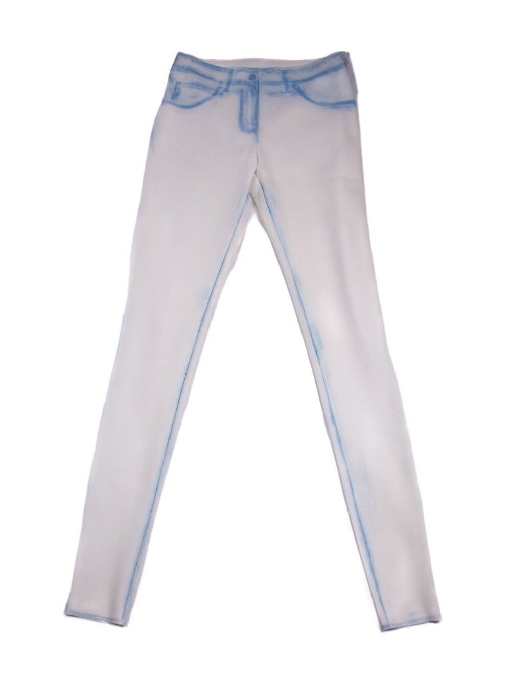 MAISON MARGIELA FW13 TROMPE L'OEIL WHITE BLUE JEANS PRINT LEGGINGS